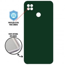 Capa para Xiaomi Redmi 9C - Case Silicone Cover Protector Verde Escuro